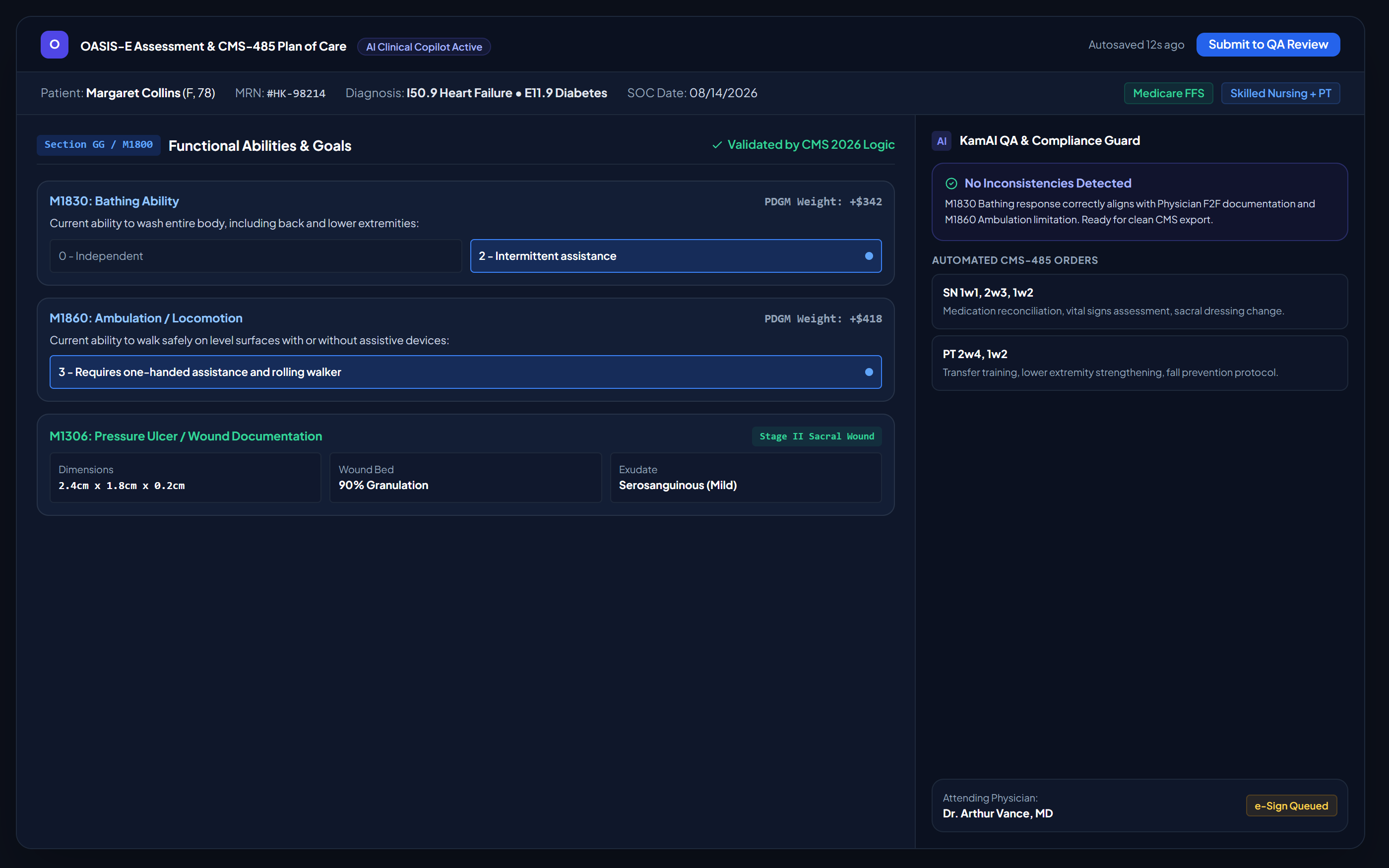 KamAI Clinical Documentation Dashboard